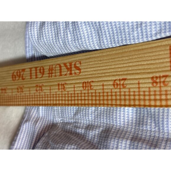 Canali Mens Dress Shirt Size 42 16.5 Blue & White Houndstooth Cotton Made In Ita - Picture 5 of 12